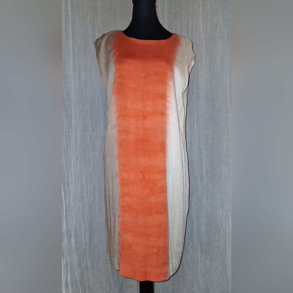 Young Fabulous & Broke Orange and Cream Tie-Dye Top
